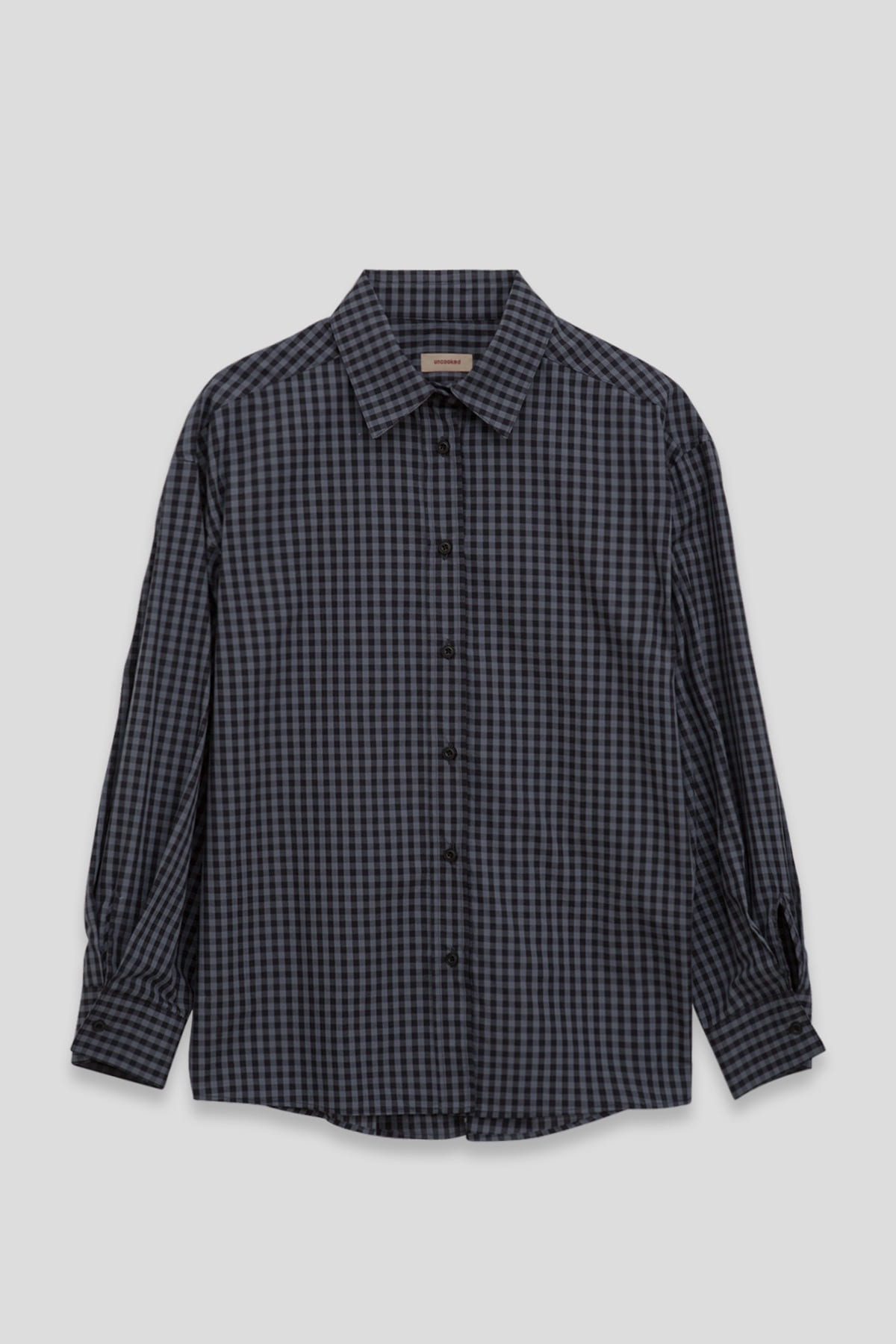 Cotton check basic shirt(grey black)