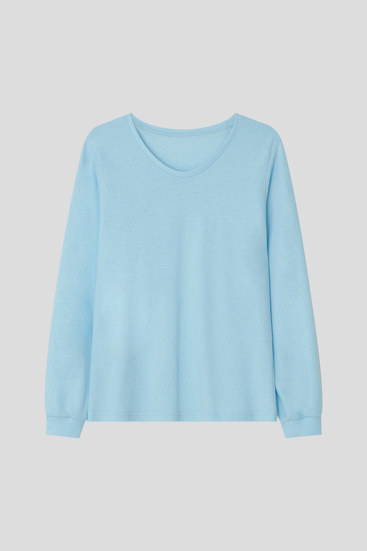 Soft curve pigment 20s long sleeve t-shirt(sky blue)